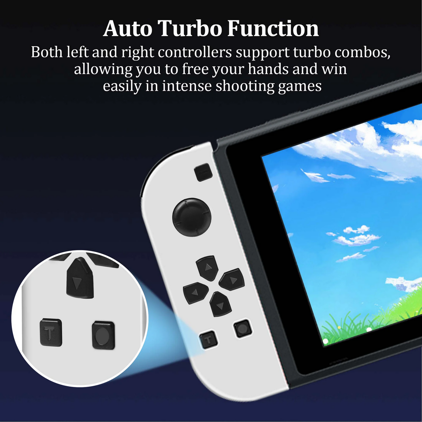 Wireless Joypad Controller for Nintendo Switch, L/R Controllers with LED Support Dual Vibration/Motion Control/Wake-up Function,White