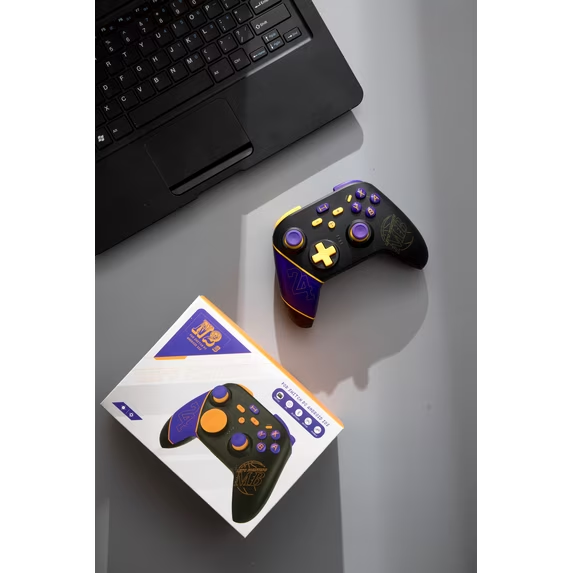 ERFKJE Switch Pro Controller for N-Switch/OLED/Lite/PC/IOS/Android, Wireless Switch Controller with Dual Vibration Programmable Turbo 6-axis Gyro Function, Black