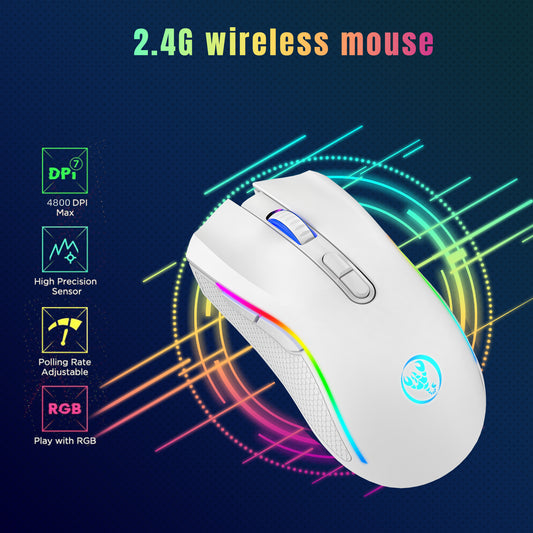 HUM Wireless Gaming Mouse T69,White