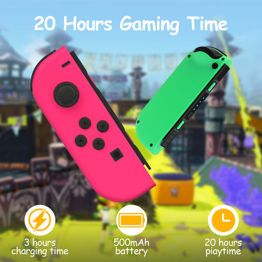 RCY Joy Con Controller for Nintendo Switch,Switch Joypad Controller,Rose Red&Green