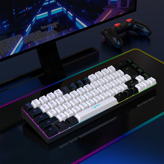 UHM 68 Keys Gaming Keyboard,White-Black