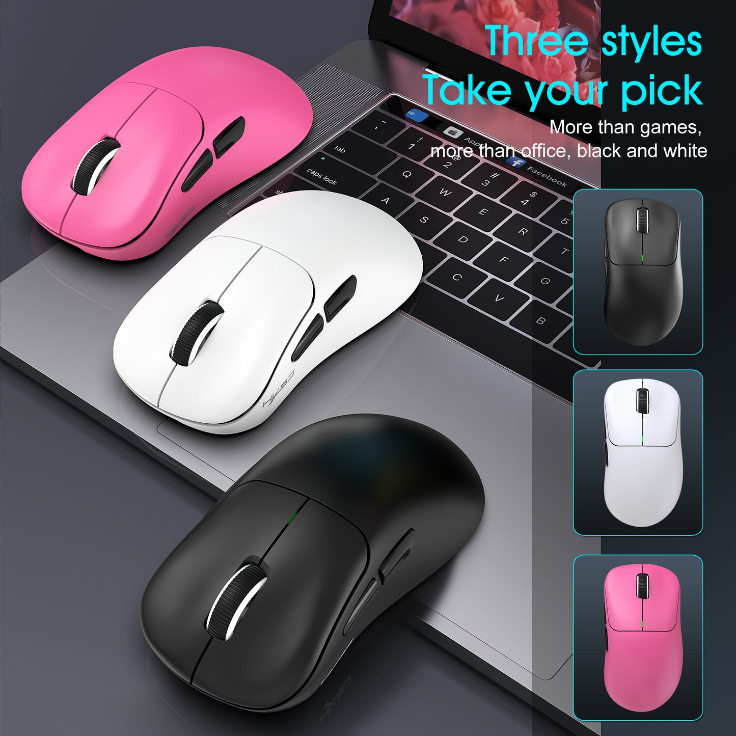 UVQYC Wireless Gaming Mouse With 57g Lightweight Design,10000DPI-Black