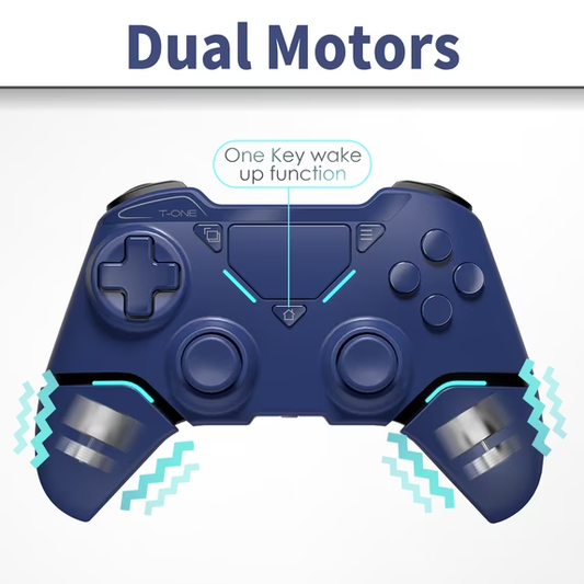 ERFKJE Wireless Controller Compatible with P4/Slim/Pro with Vibration/Motion Sensor/Headphone Jack/Audio Function T1b