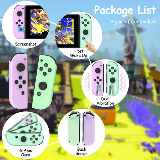 RCY Joy Con Controller for Nintendo Switch,Switch Joypad Controller, Purple Green