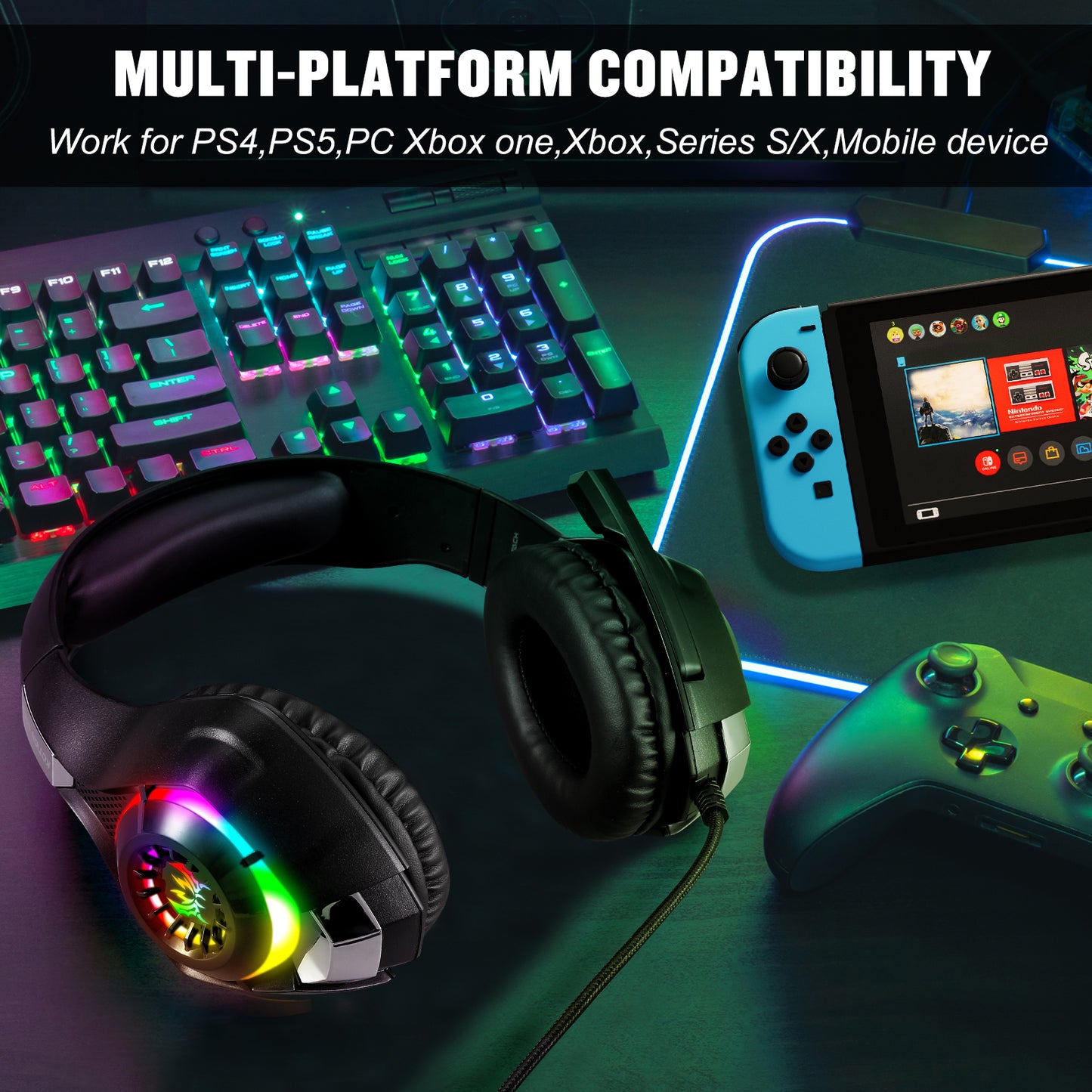UHM Gaming Headset 3.5MM Wired for PS4 PS5,GS410B