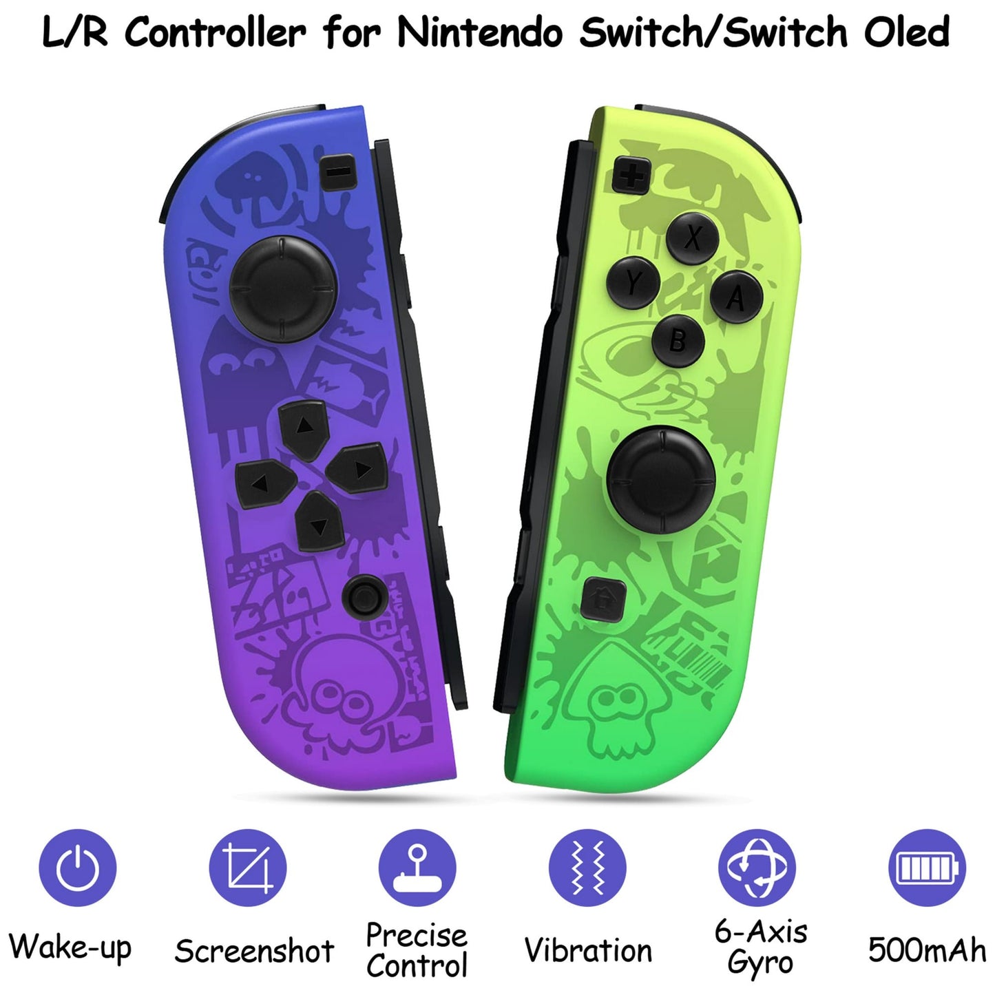 UHM Nintendo Switch Controller,Purple and Green