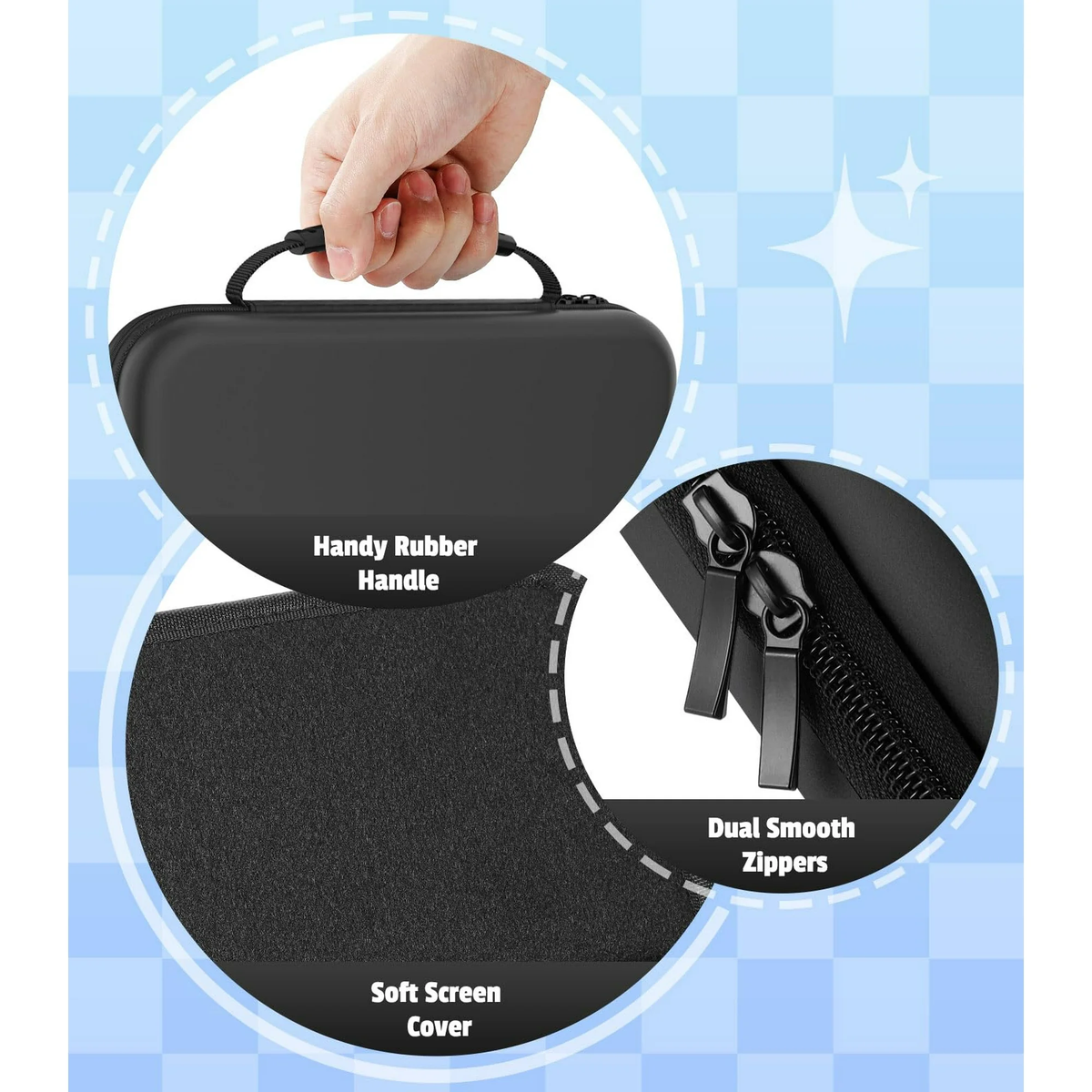 ERFKJE Switch Carrying Case for Switch 2, Protective Hard Shell Portable Travel Carry Case Pouch holds 12 Cartridges with Pockets for Accessories and Games Switch2