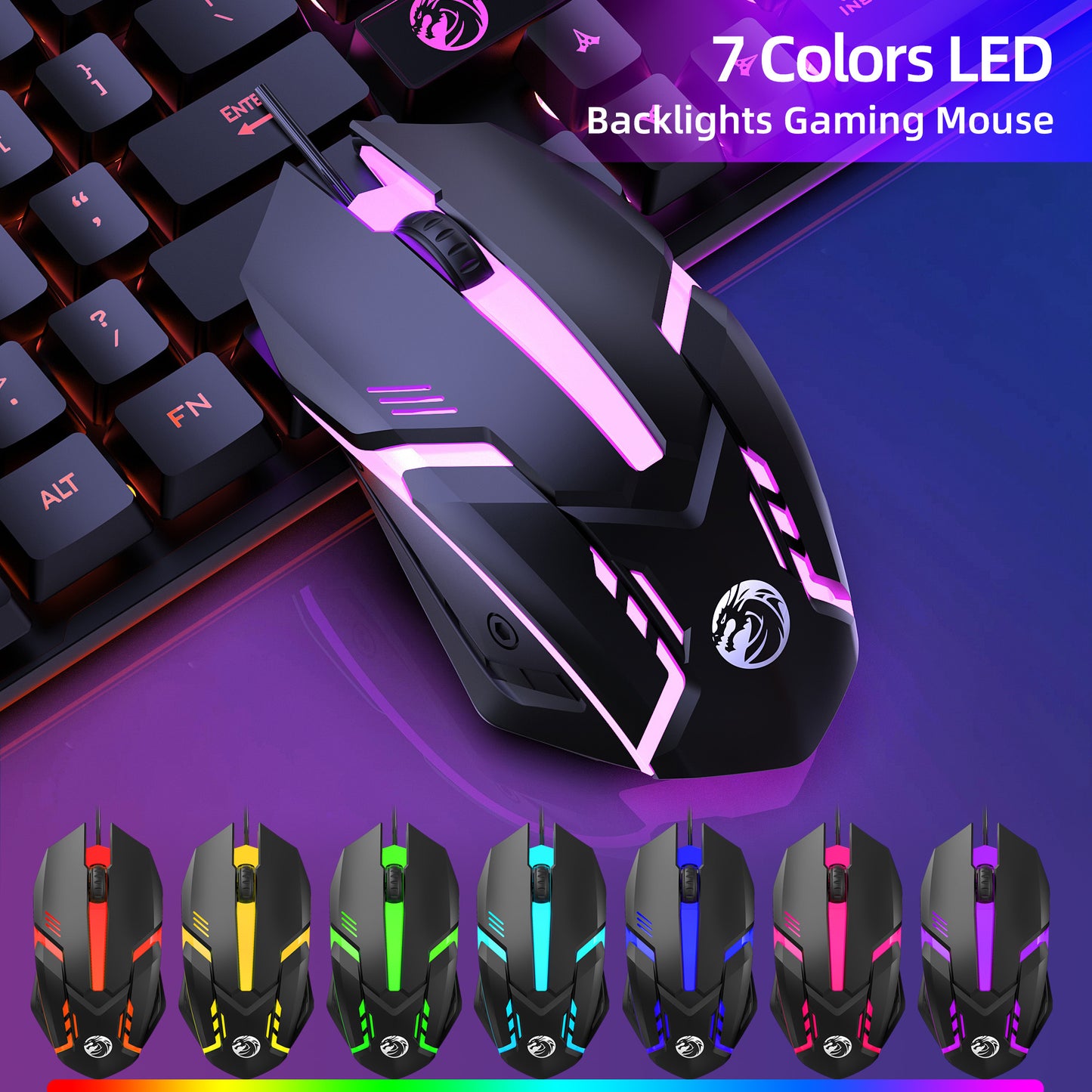 UHM Wired Gaming Keyboard & Mouse Combo UK100