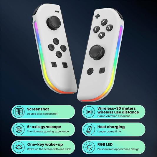 RCY 3D RGB Joypad Controller for Switch, White