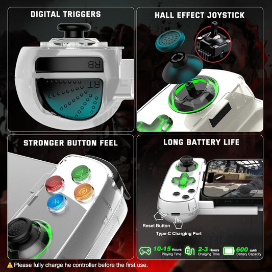 UHM D7 Mobile Game Controller White