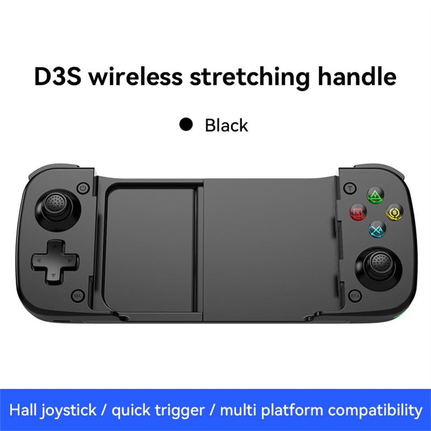 RCY Wireless Mobile Gaming Controller for Android IOS,D3S Black