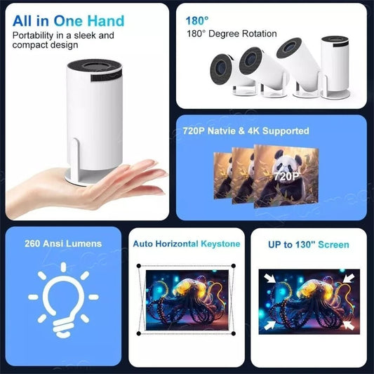 RCY Mini Projector 1080P Portable Projector,HY300Pro
