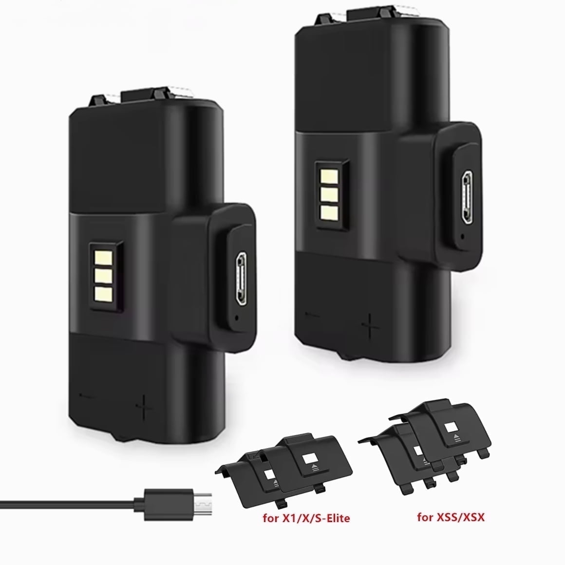Rechargeable Controller Battery Pack for Xbox One/Xbox Series X,2x1100mAh Batteries Pack with USB-C Charging Cable for Xbox Series S|X/Xbox One S/One X/One Elite Remote Play and Charge Kit