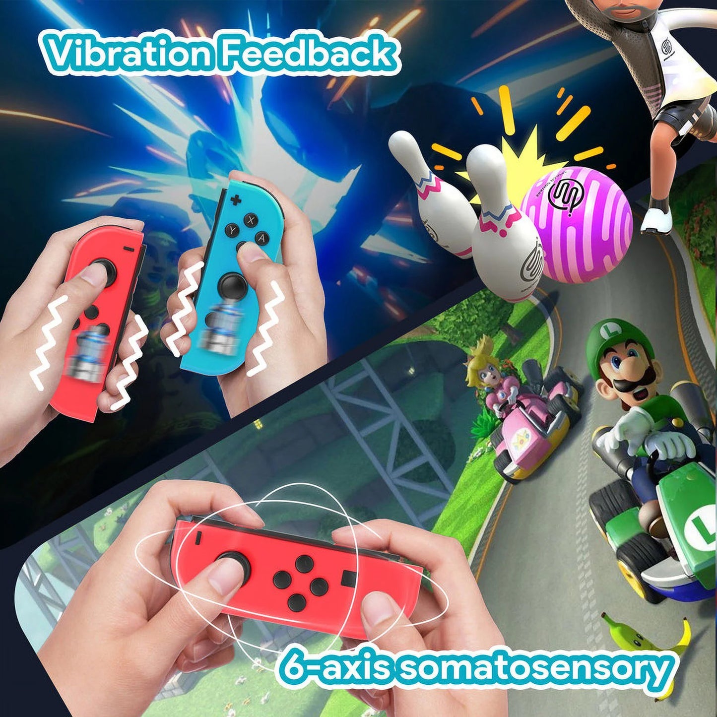 RCY Joy Con Controller for Nintendo Switch,Switch Joypad Controller, Red Blue