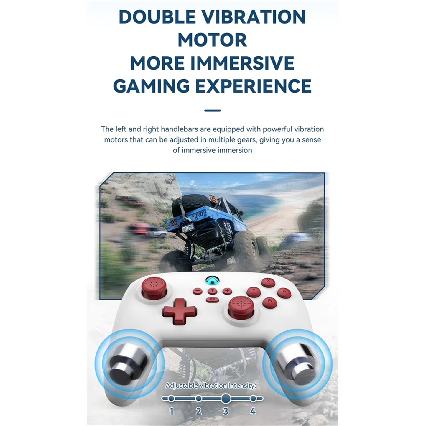 RCY Switch Pro Controller for Nintendo Switch/Switch Lite/OLED,S11 White