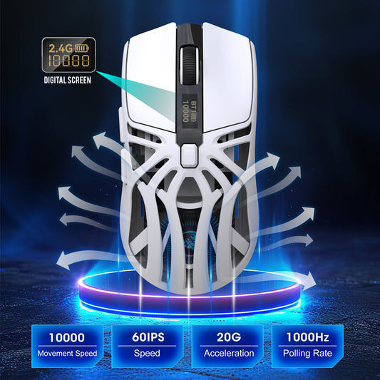 UHM Wireless Gaming Mouse T400 White