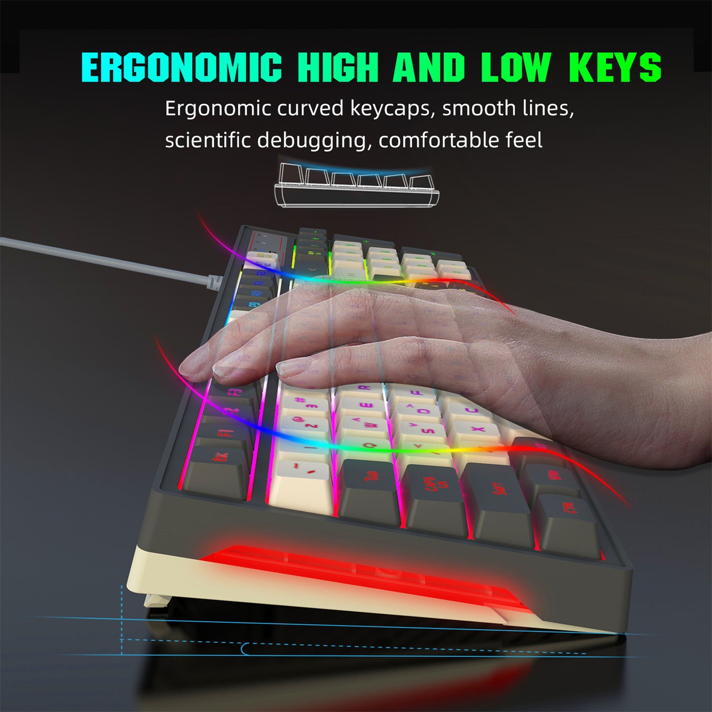 RCY USB Wired Gaming Keyboard, 96 Keys