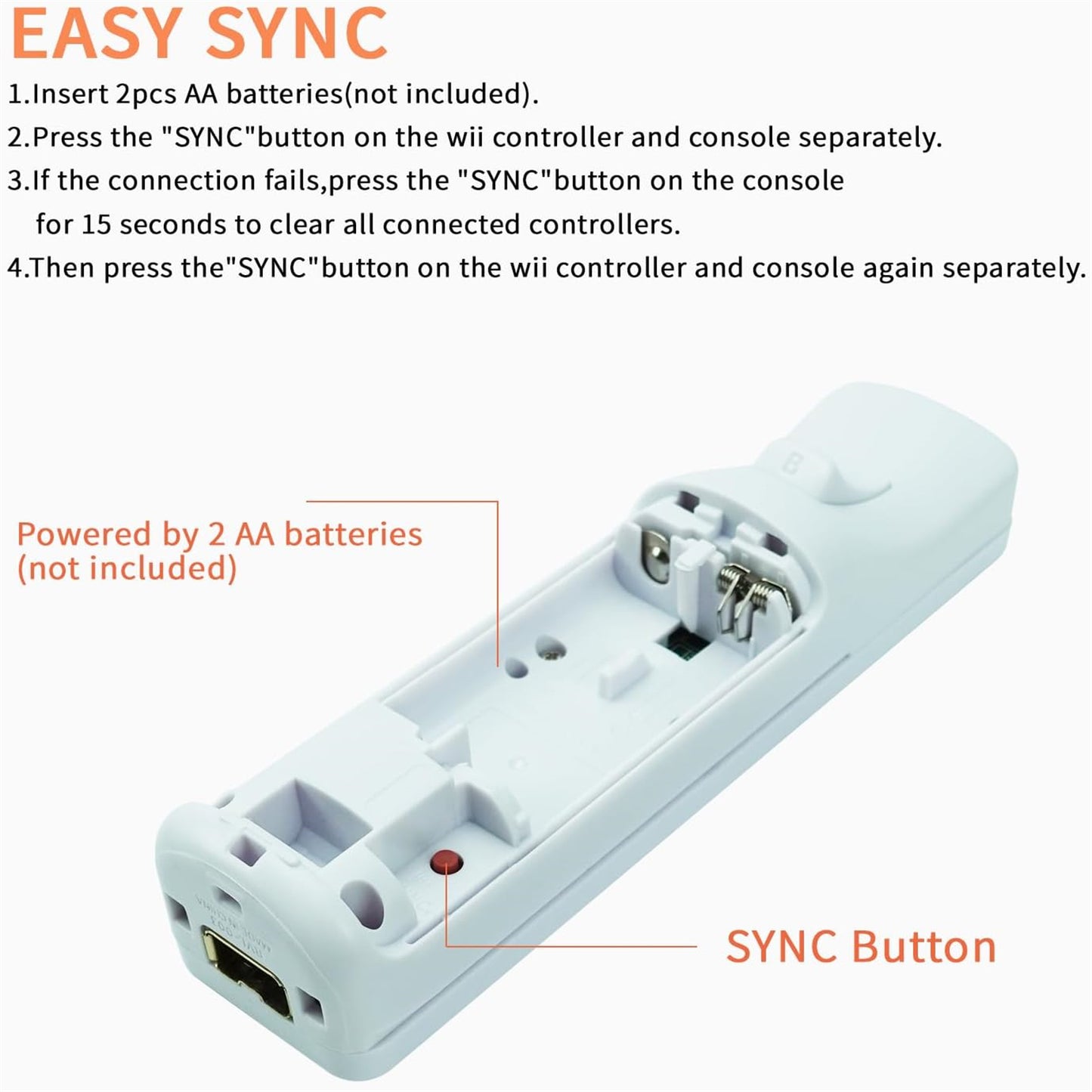 RCY Wii Remote Controller Compatiable with Nintendo Wii/Wii U, White