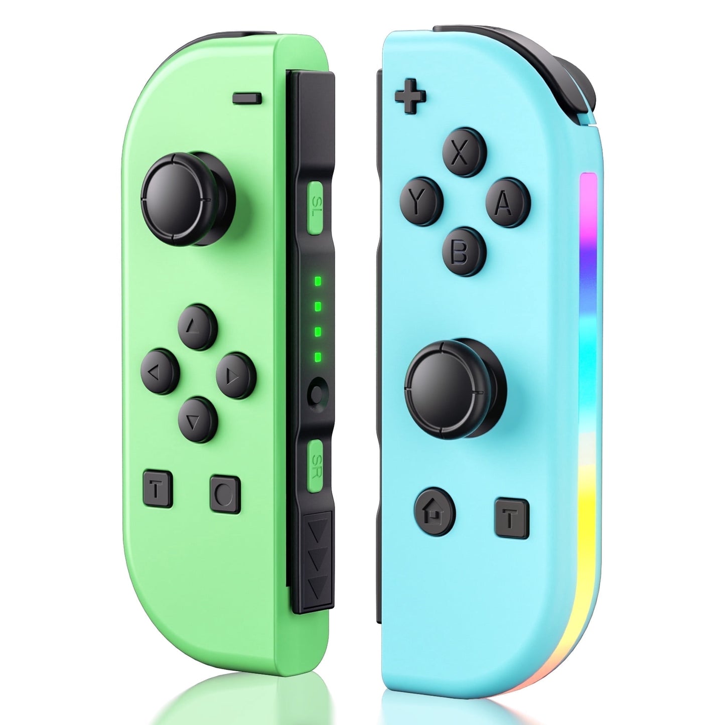 Wireless Controller for N-Switch, L/R Controllers Support Dual Vibration/Motion Control/Wake-up Function,Green&Blue