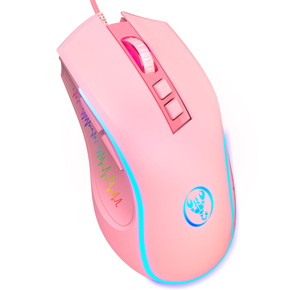 RCY X100 Pink Gaming Mouse Wired,USB Computer Mouse