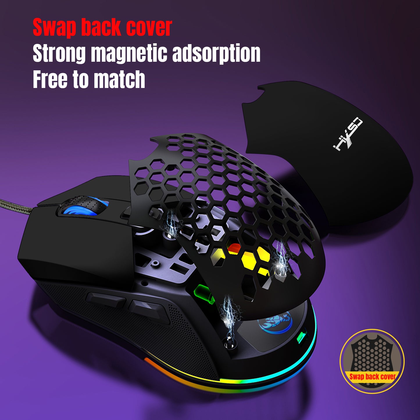 RCY X300 Wired Mouse,USB Wired Computer Gaming Mouse, Black