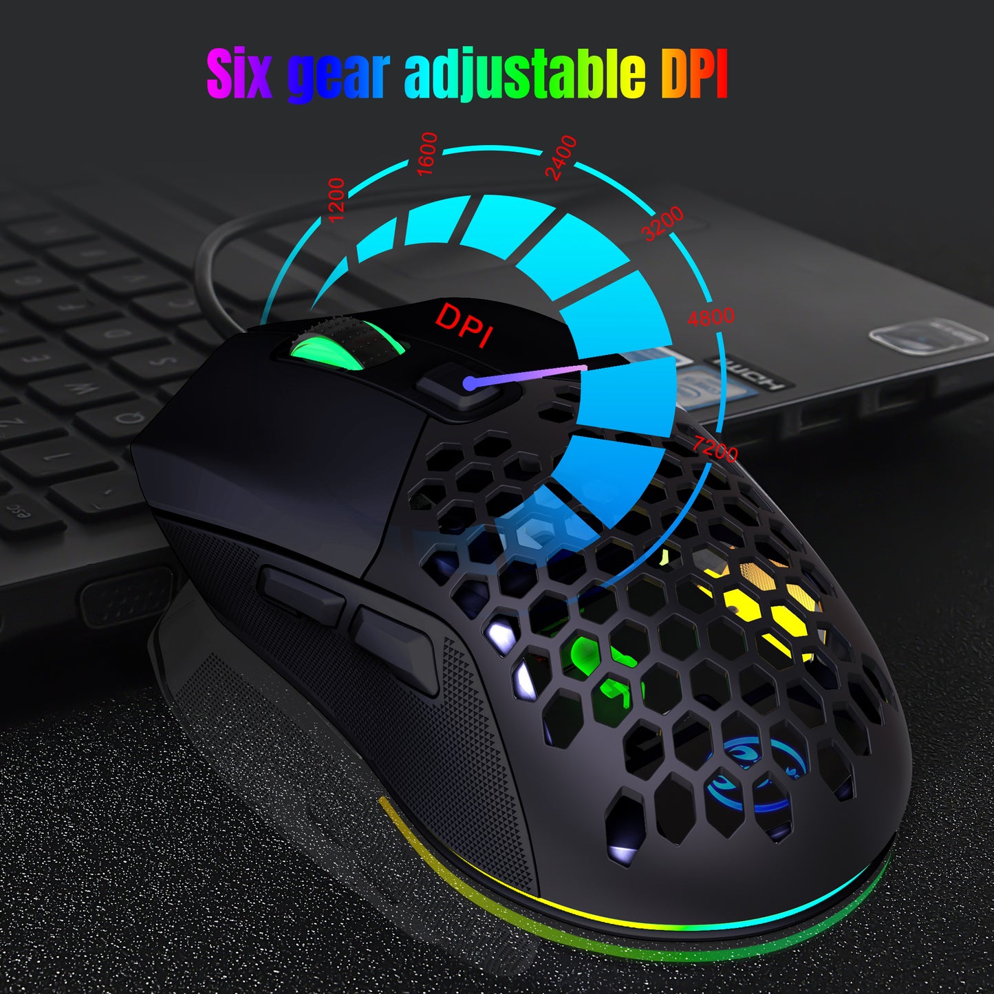 RCY X300 Wired Mouse,USB Wired Computer Gaming Mouse, Black