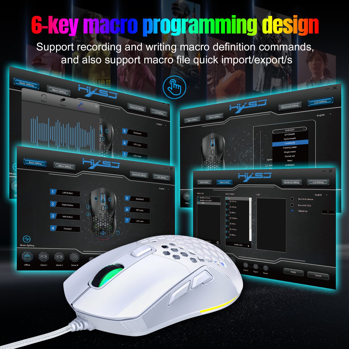 UHM X300 Gaming Mouse White