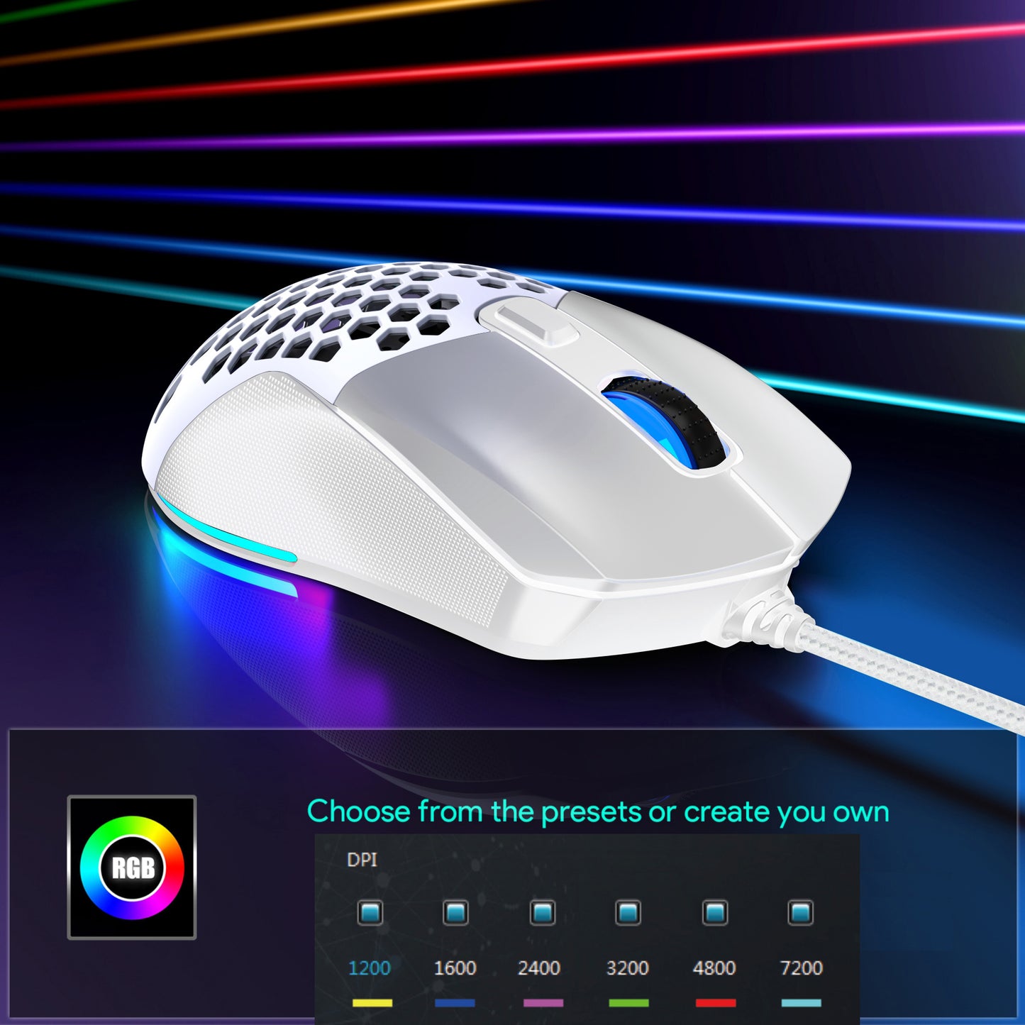 UHM X300 Gaming Mouse White