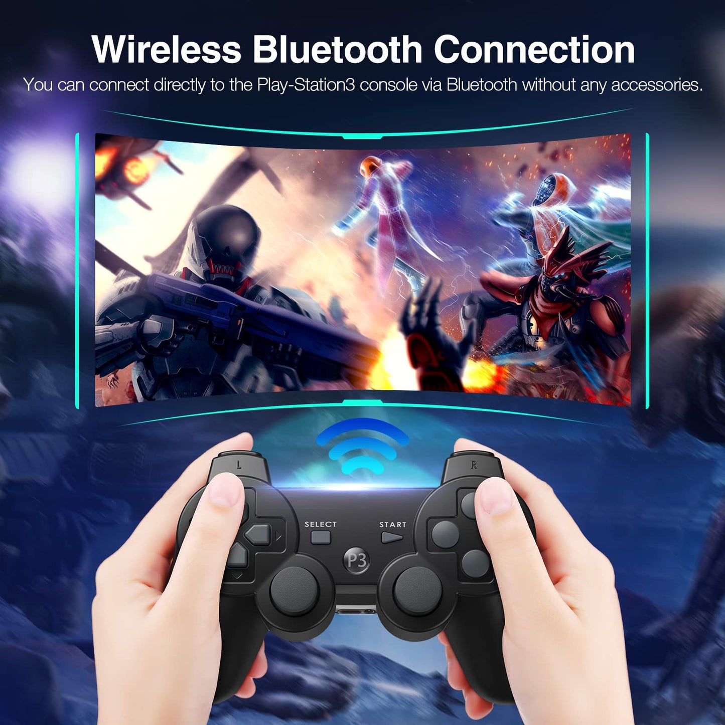 UHM PS3 Wirless Controller,Black