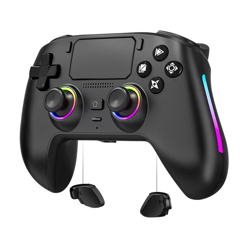 ERFKJE Wireless Controller Compatible with PS5/PC/Steam/Mac/Android/iOS,P5 Controller With Hall Effect Joystick, Programmable Back Paddles, dual vibration, 15+hrs Battery,Black