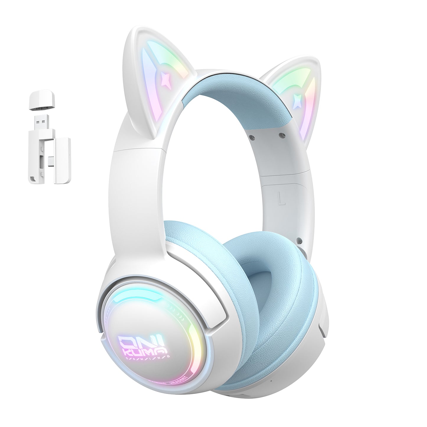 UVQYC Cat Ear Wireless Gaming Headset for Phone/PC/PS4/PS5/ Nintendo Switch