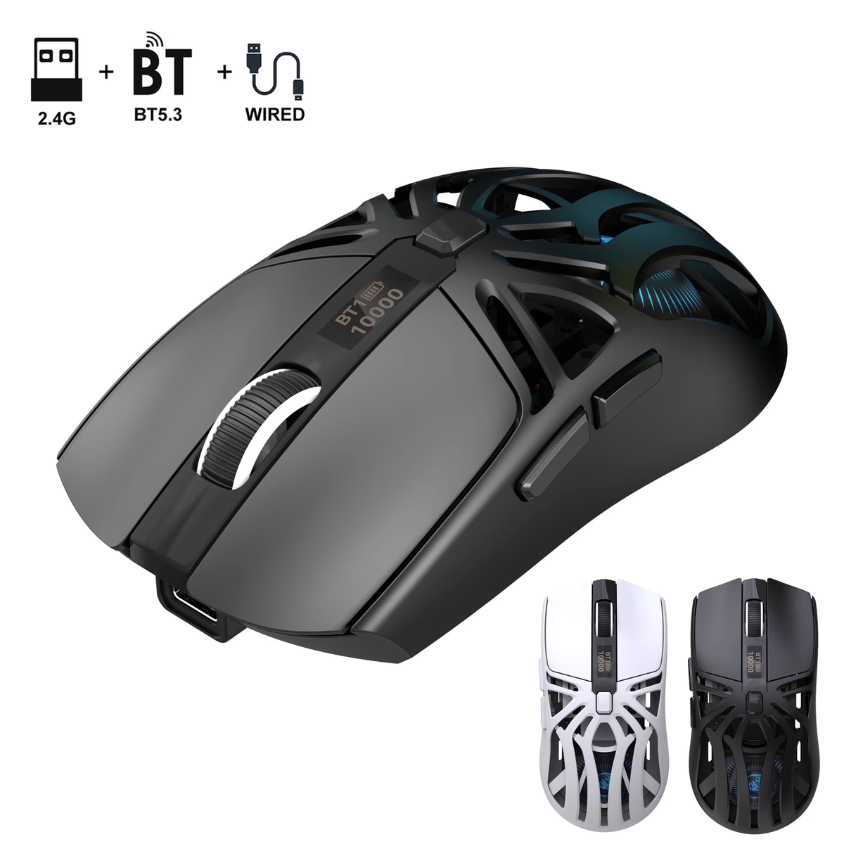 Hexamurby   Wireless Gaming Mouse,T400 Black