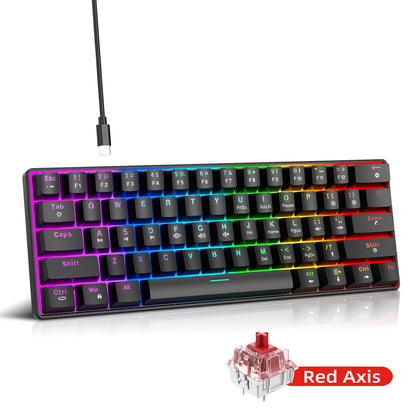 UVQYC 60% Mechanical Gaming Keyboard,21 RGB Lingting Mini Keyboard