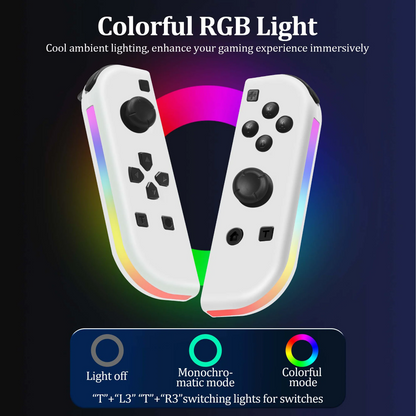 Wireless Joypad Controller for Nintendo Switch, L/R Controllers with LED Support Dual Vibration/Motion Control/Wake-up Function,White