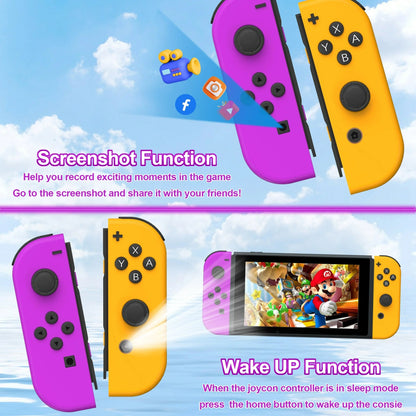 RCY Joy Con Controller for Nintendo Switch,Switch Joypad Controller Supports Dual Vibration/Motion Control/Screenshot/Wake-up,Purple&Orange
