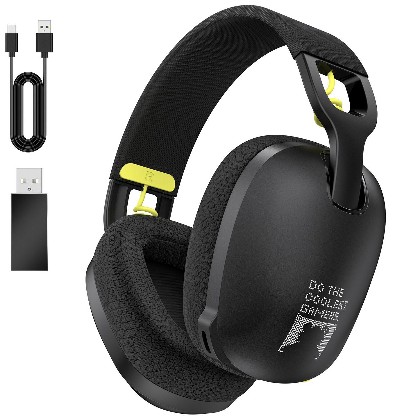 UHM Wireless Gaming Headset for PC/PS4/PS5/ Nintendo Switch,Black