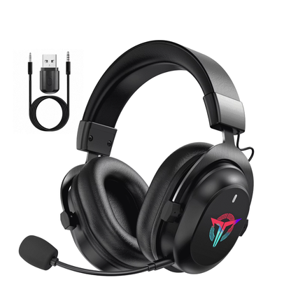 UHM Wireless Gaming Headset for PS5/PS4/PC/ Nintendo Switch,Foldable Over Ear 2.4G/Bluetooth Gaming Headphones with Detachable Noise-Canceling Microphone, Stereo Sound ,Wired Mode for Xbox,Black