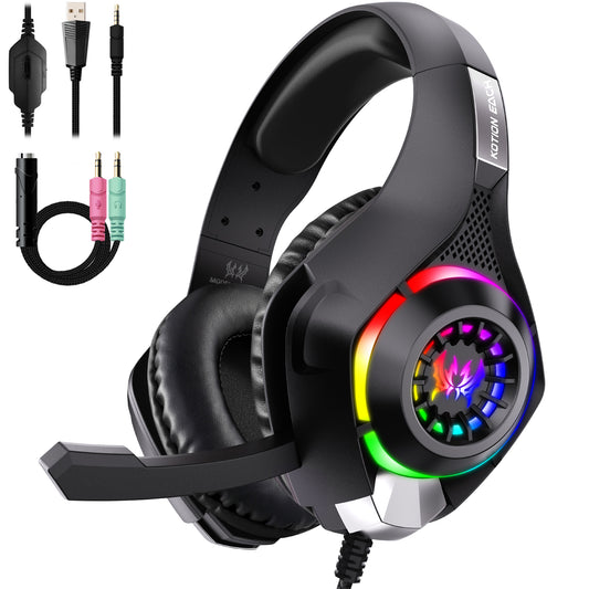 RCY Gaming Headset 3.5MM Wired for PS4 PS5, GS410 Black
