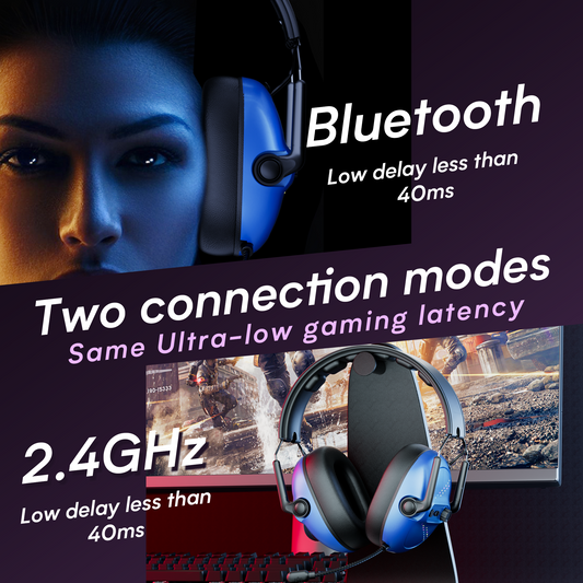 UHM G2000 Wireless Gaming Headset,Blue