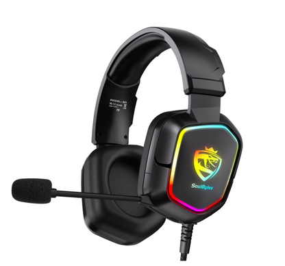 UHM Gaming Headset Wired for PS5 PS4 Xbox One Controller,Over Ear Headphones with Bass Stereo Sound,Noise Cancelling Microphone,RGB Lights for PC Phone Gamers