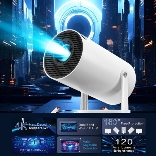UHM 4K Mini Portable Projector（White) For Gaming