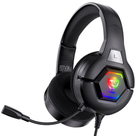UHM S100 Wired Gaming Headsets for PC, P4, P5, Xbox,Black