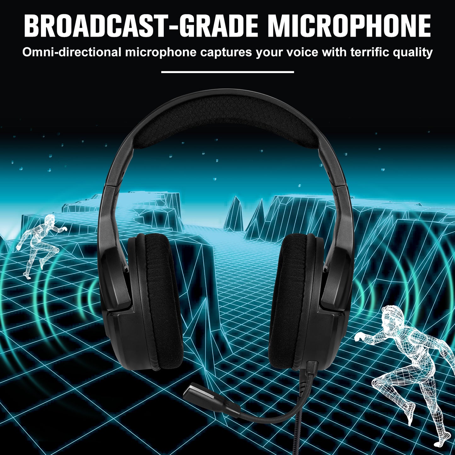 UHM S100 Wired Gaming Headsets for PC, P4, P5, Xbox,Black