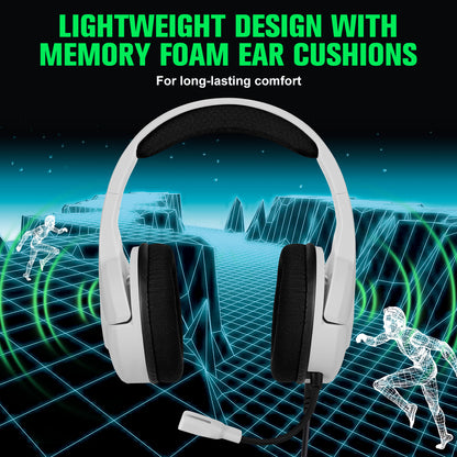 UHM S100 Wired Gaming Headset for PC, P4, P5, Xbox, White
