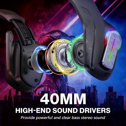UVQYC Stereo Gaming Headset Wired for PC PS4 PS5 Xbox, Over Ear Headphones