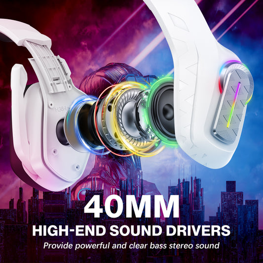 UVQYC Stereo Gaming Headset Wired for PC PS4 PS5 Xbox, Over Ear Headphones