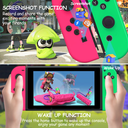 RCY Joy Con Controller for Nintendo Switch,Switch Joypad Controller,Rose Red&Green