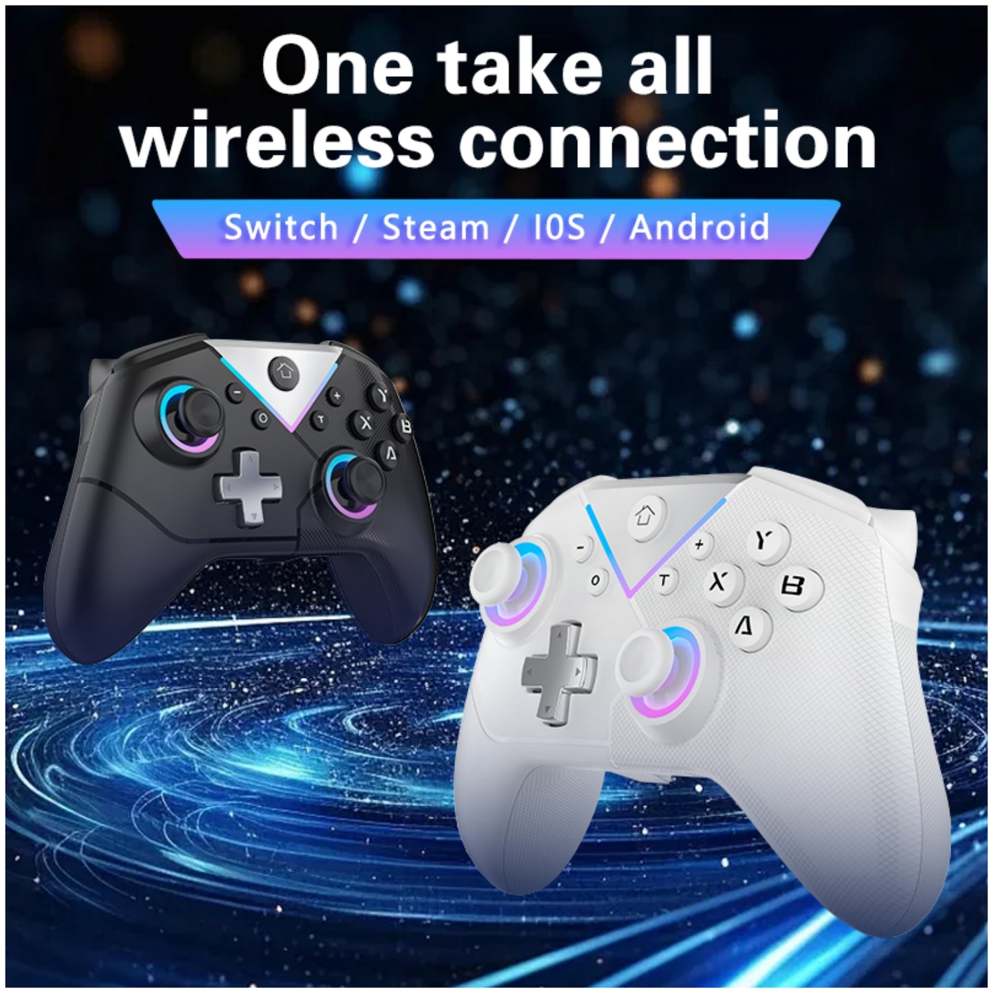 UVQYC Switch Controller for Switch/Steam/PC/IOS/Android-White