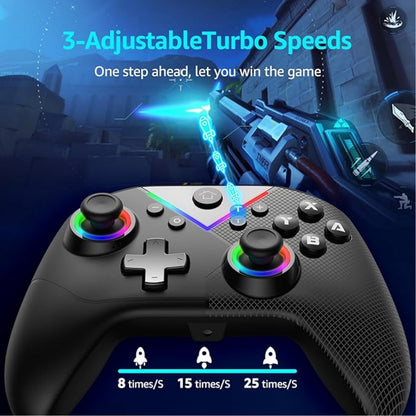 UVQYC Switch Controller for Switch/Steam/PC/IOS/Android-Black