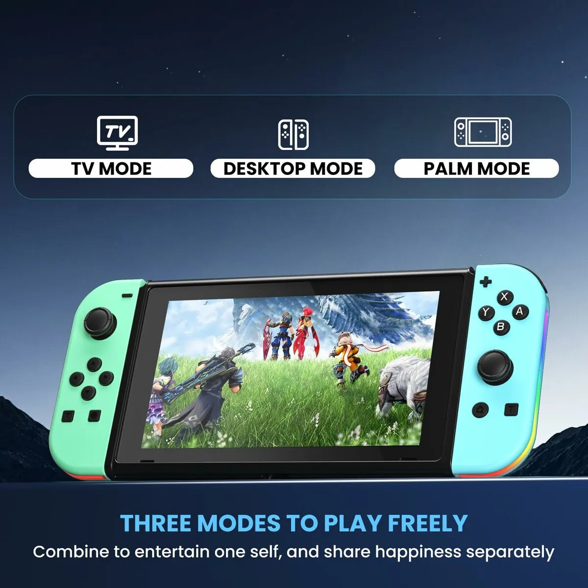 Nintendo Handheld Controller Led RCY RGB Joypad Controller for Nintendo Switch,DS with LED – UHM